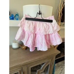 LoveShackFancy Ruffle Mini Skirt Womens Pink XS P